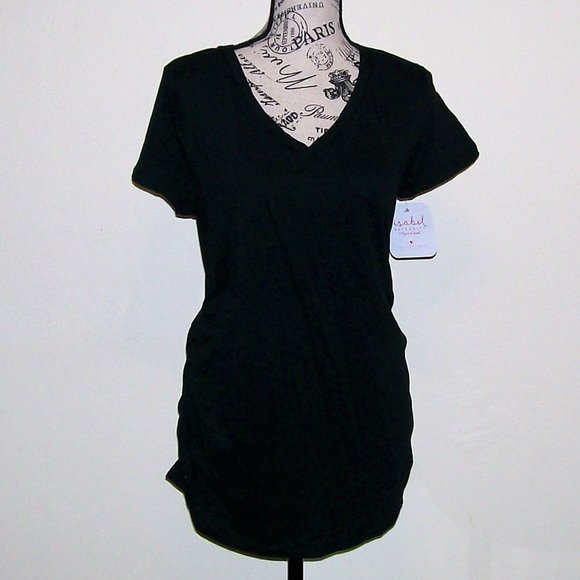 NWT Maternity Shirred V-Neck T-Shirt - Picture 2 of 5